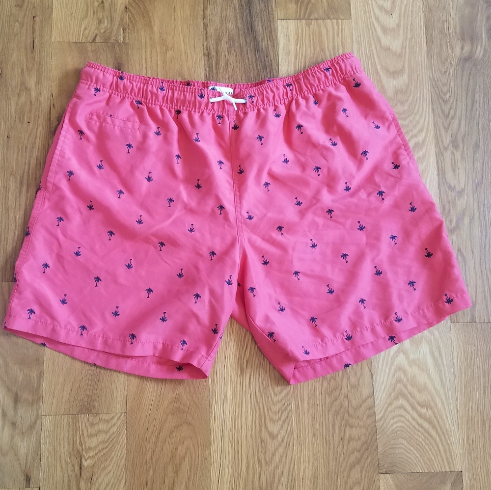 Trunks Surf & coral and navy palm tree swim trunks - Picture 1 of 5